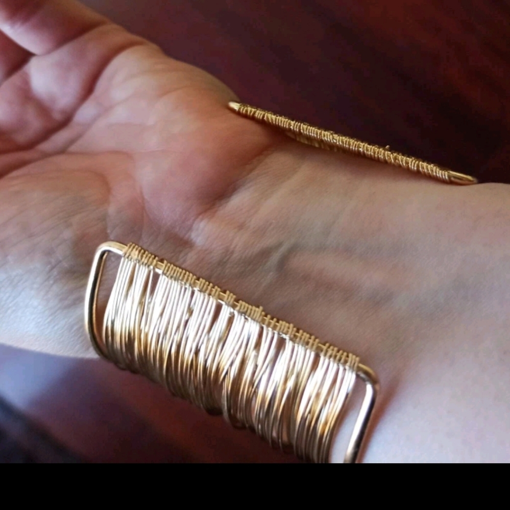 💖 2/$30 Women's Gold plated ethnic boho multi strands wide cuff wrist Bracelet - Picture 12 of 16